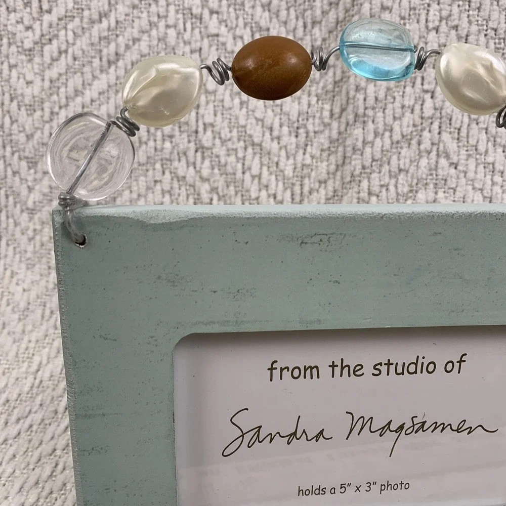 Sandra Magsamen Picture Photo Frame Beach House Decor Sea‎ Glass Look 3 x 5